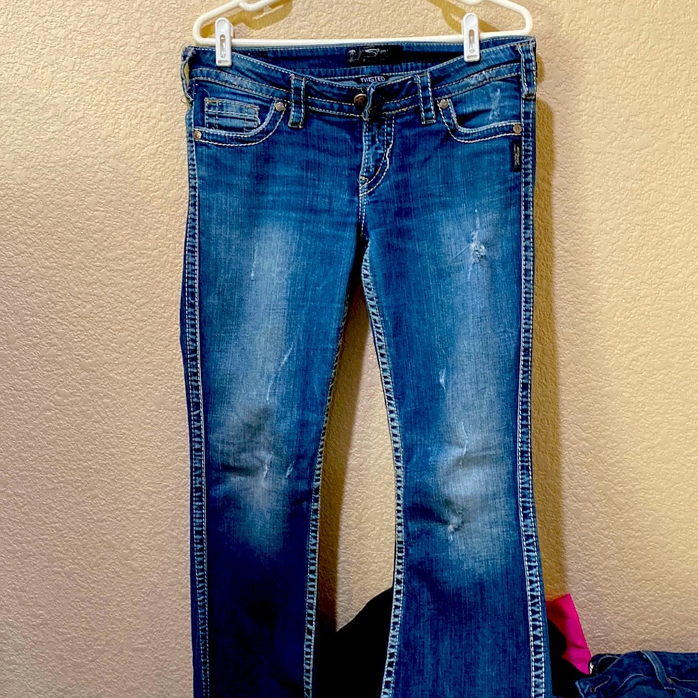 Sexy Silver boot cut low rise 29x33